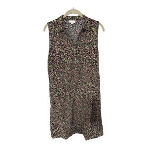J. Jill Floral Sleeveless Shirt Dress Size Small S